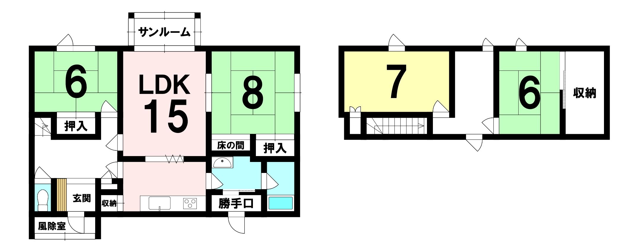室蘭市白鳥台2丁目 戸建収益物件 間取り図
