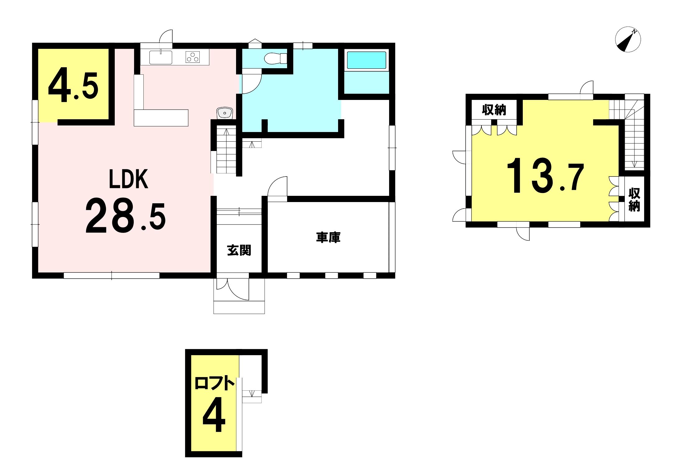 洞爺湖町泉中古戸建の2LDK間取り図
